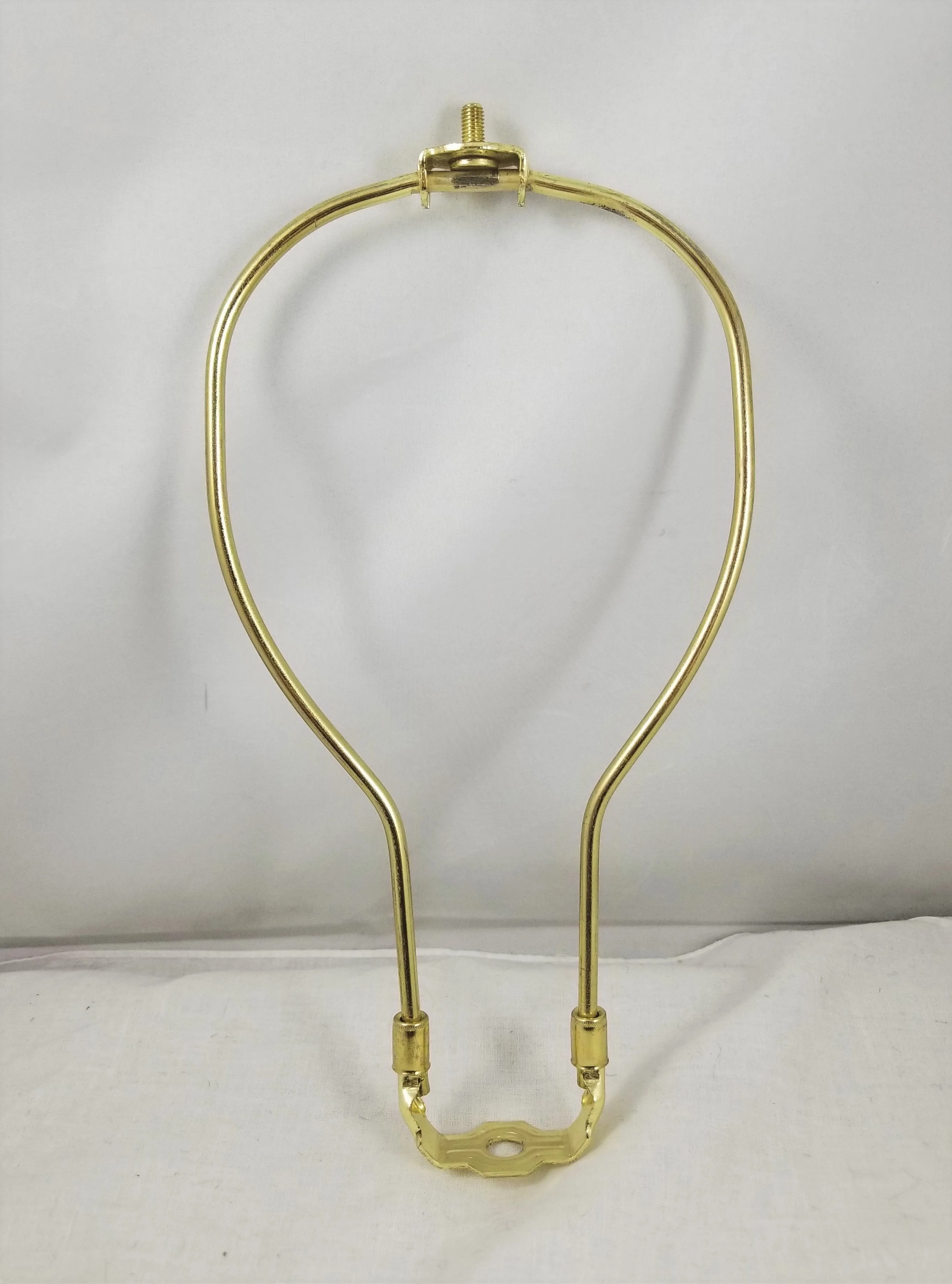 10-1/2" Heavy Duty Harp w/ Swivel Top - Brass Plated & Lacquered