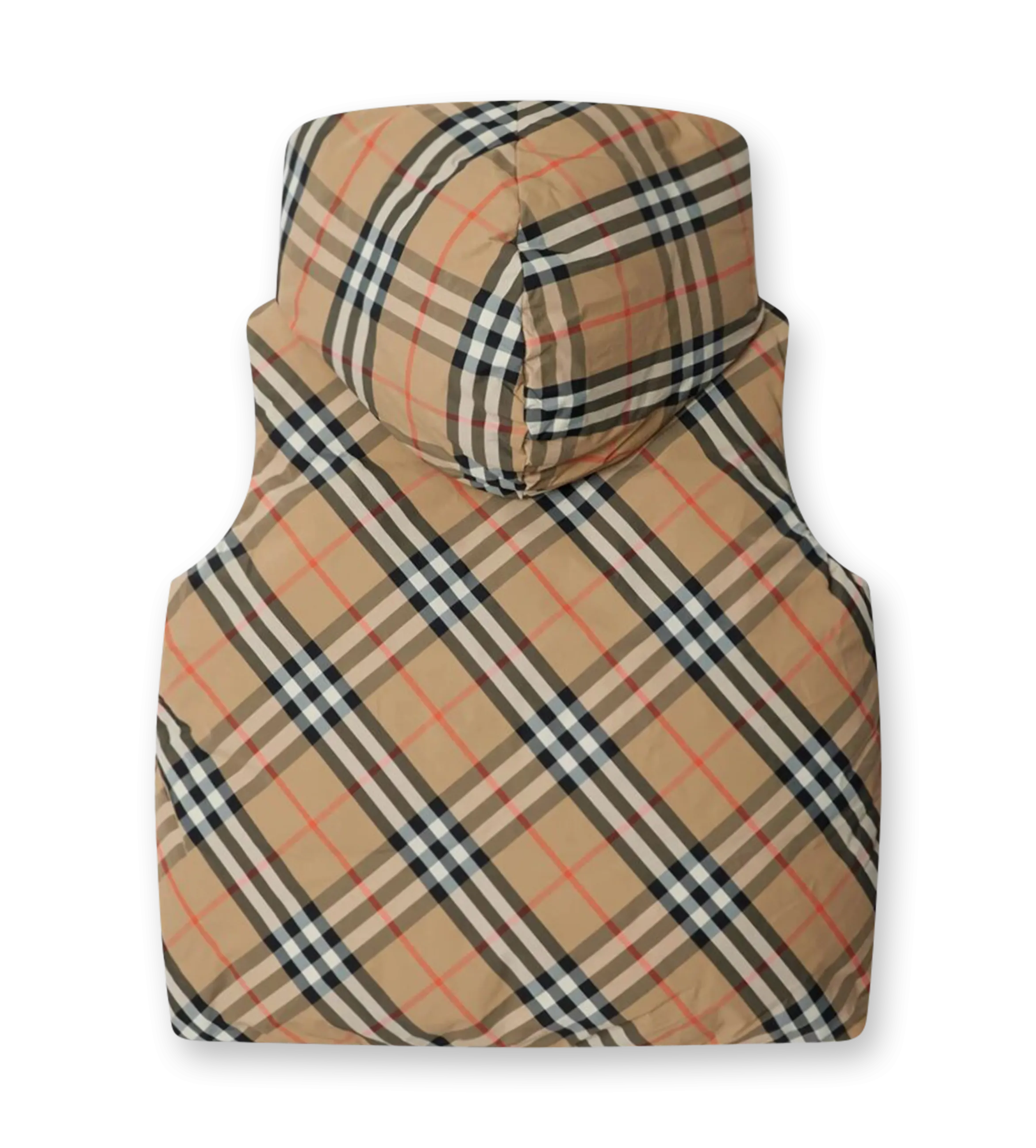 Baby Reversible Check Pattern Gilet Sand