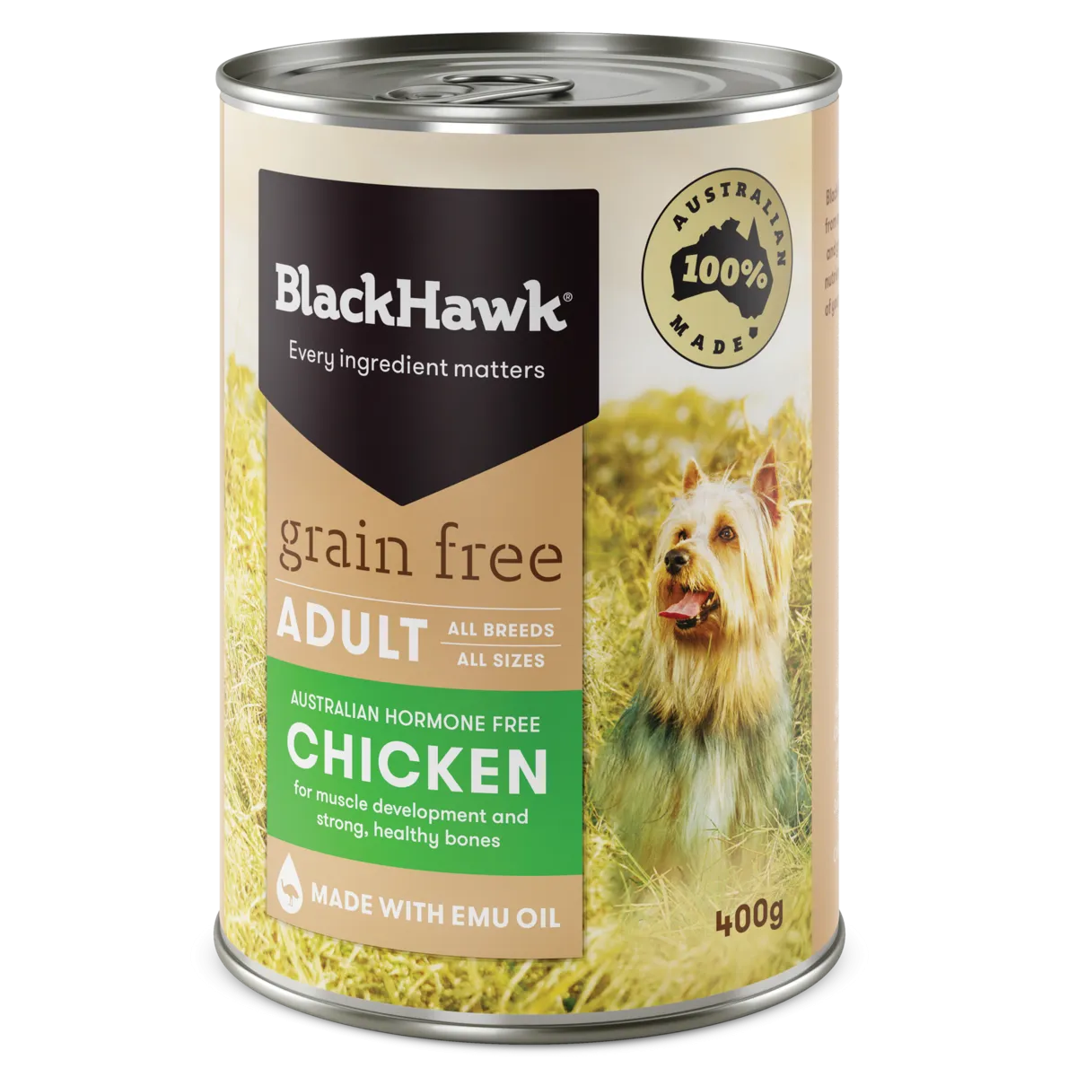 Black Hawk Grain Free Adult Chicken Wet Dog Food 400g x 12