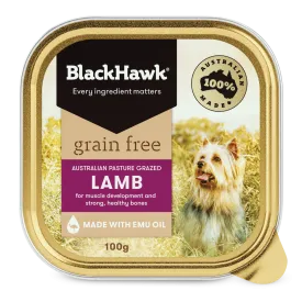 Black Hawk Grain Free Adult Lamb Wet Dog Food 100g x 9