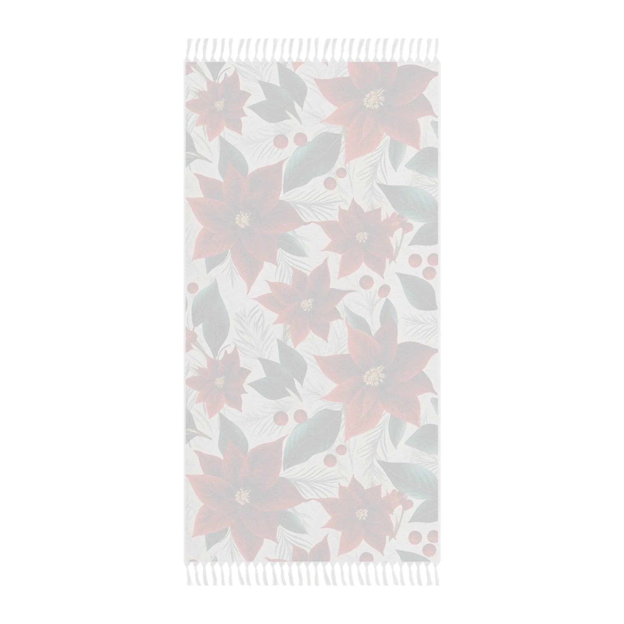 Boho Beach Towel, Poinsettia Flowers