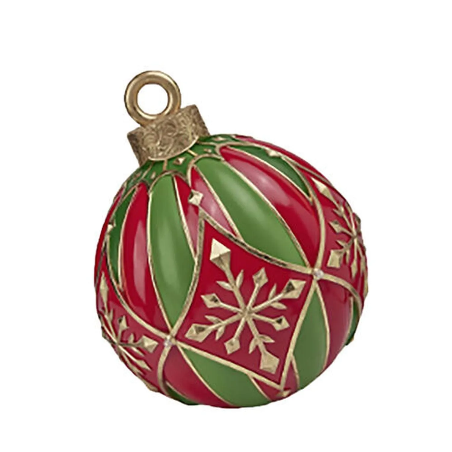 December Diamonds Christmas Carousel 18" Red/Green Led Bauble Decor