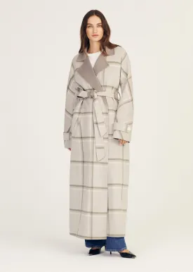 Derek Lam 10 Crosby - Leone Reversible Double Face Wool Coat in Grey/Sage