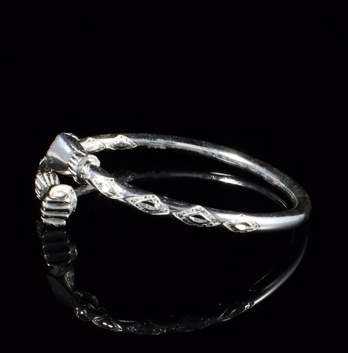 Extra Heavy Fist Bangle with Diamante Pattern