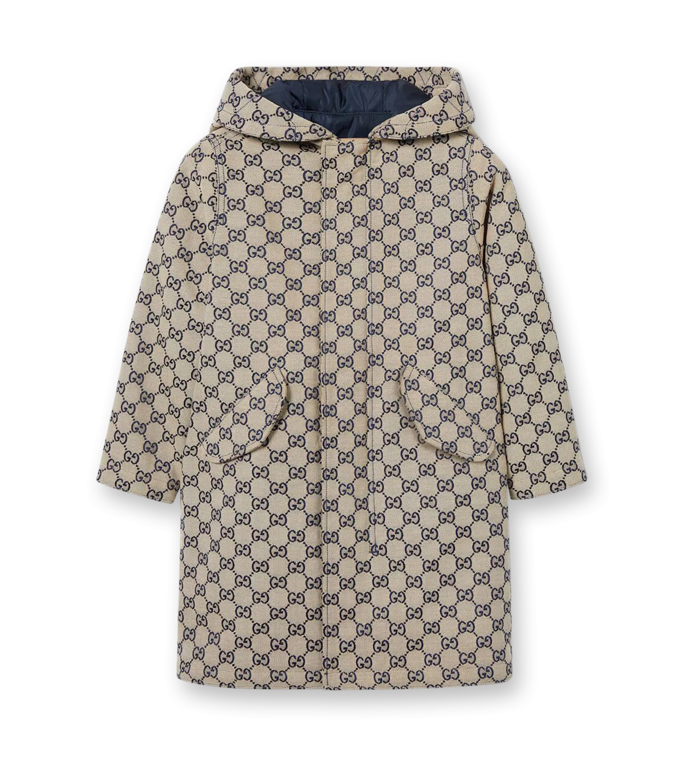 GG Monogram Canvas Hooded Jacket Beige