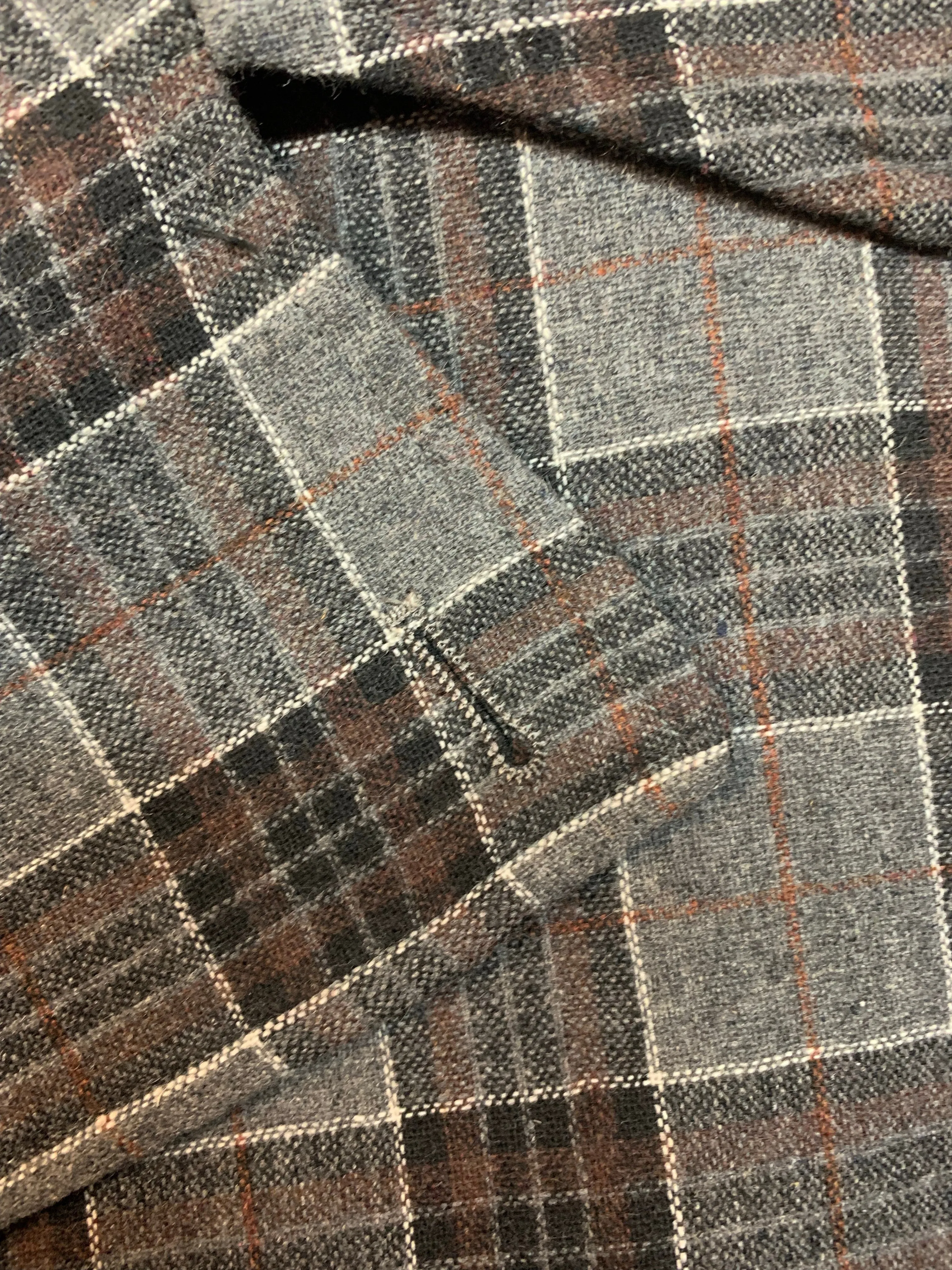 KO Glen Plaid wide lapel overcoat