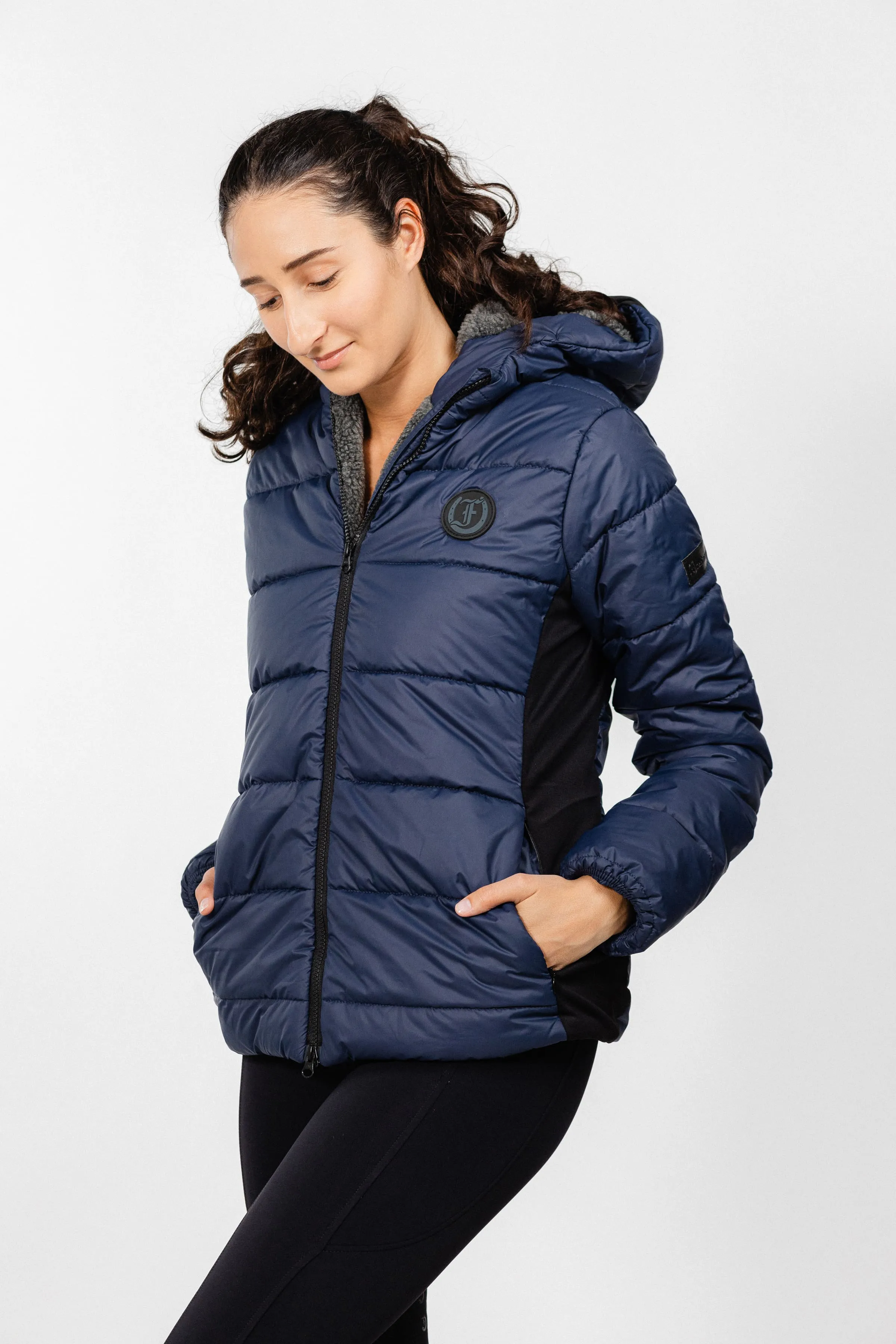 Ladies Winter Bomber Jacket - Navy