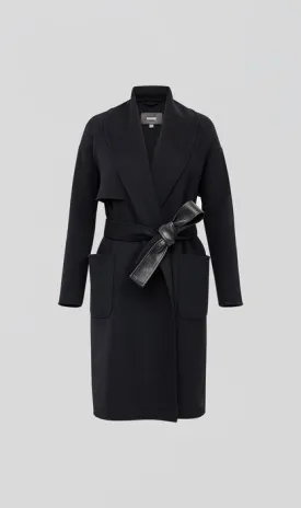 Mackage - Thalia Wool Robe Coat in Black