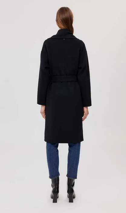 Mackage - Thalia Wool Robe Coat in Black