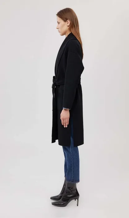 Mackage - Thalia Wool Robe Coat in Black