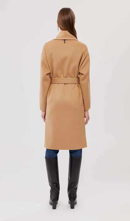 Mackage - Thalia Wool Robe Coat in Tan