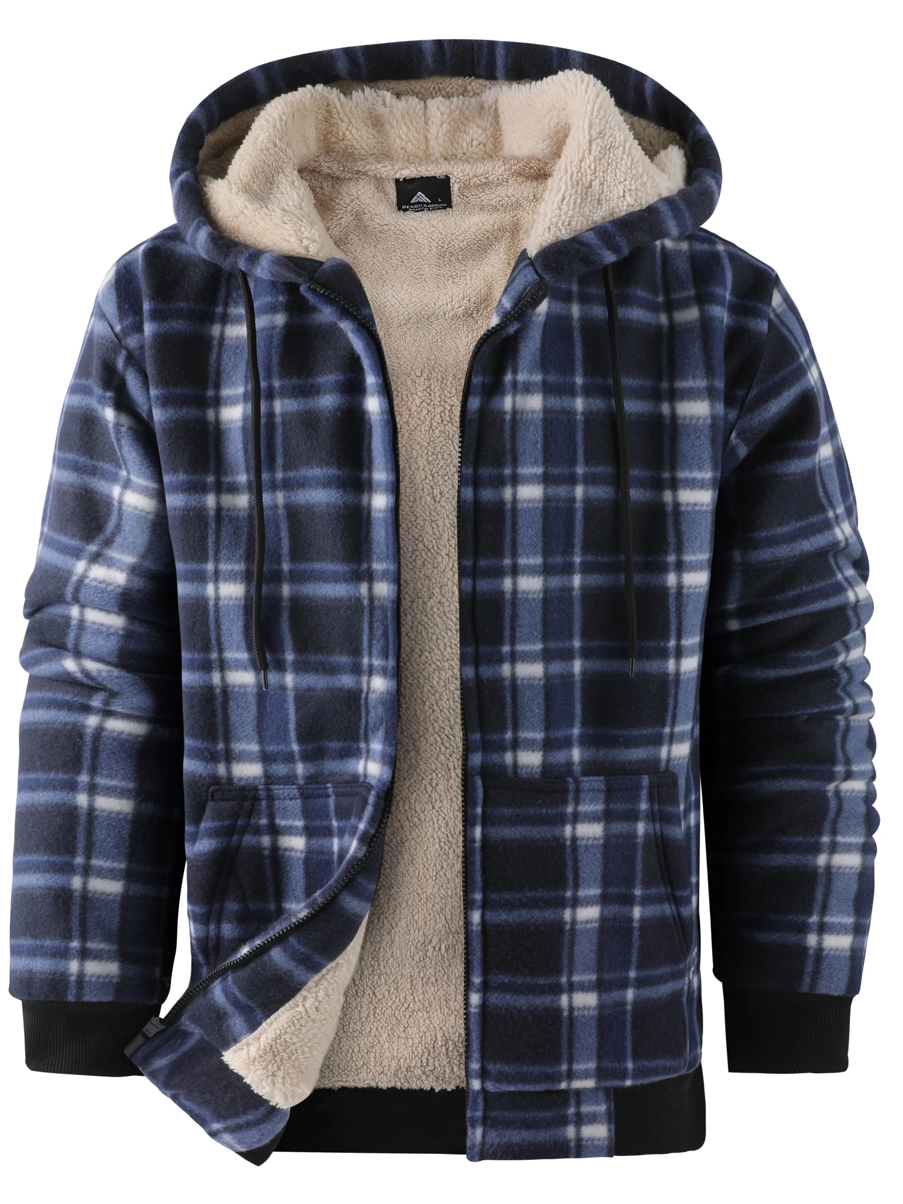 Mens SherpaLined Plaid Fleece Jacket Warm Casual and Stylish