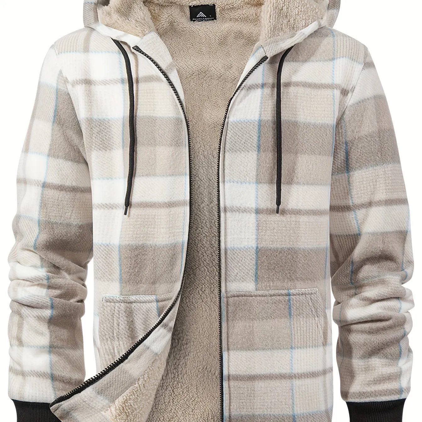 Mens SherpaLined Plaid Fleece Jacket Warm Casual and Stylish