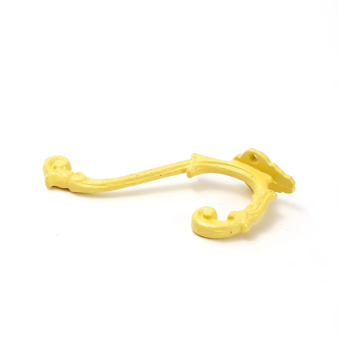 Painted Double Prong Coat Hook / Yellow