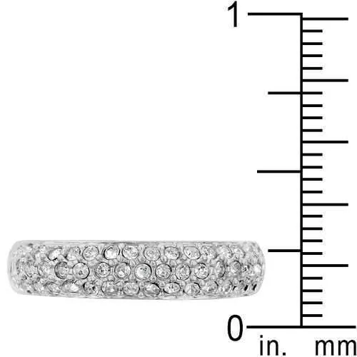 Pave Crystal Silvertone Band