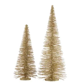 Raz Imports 2021 We Three Kings 31.5-inch Gold Bottle Brush Tree, Set of 2