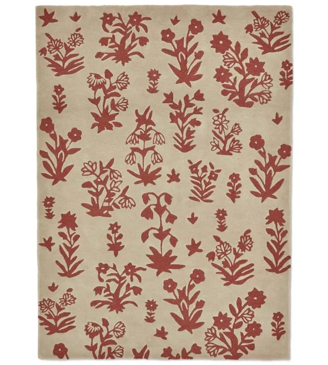 Sandersons Rug Woodland Glade Linen/Russet Brown