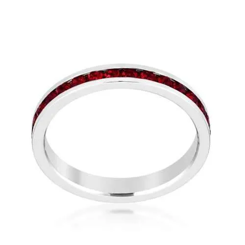 Stylish Stackables with Garnet Crystal Ring