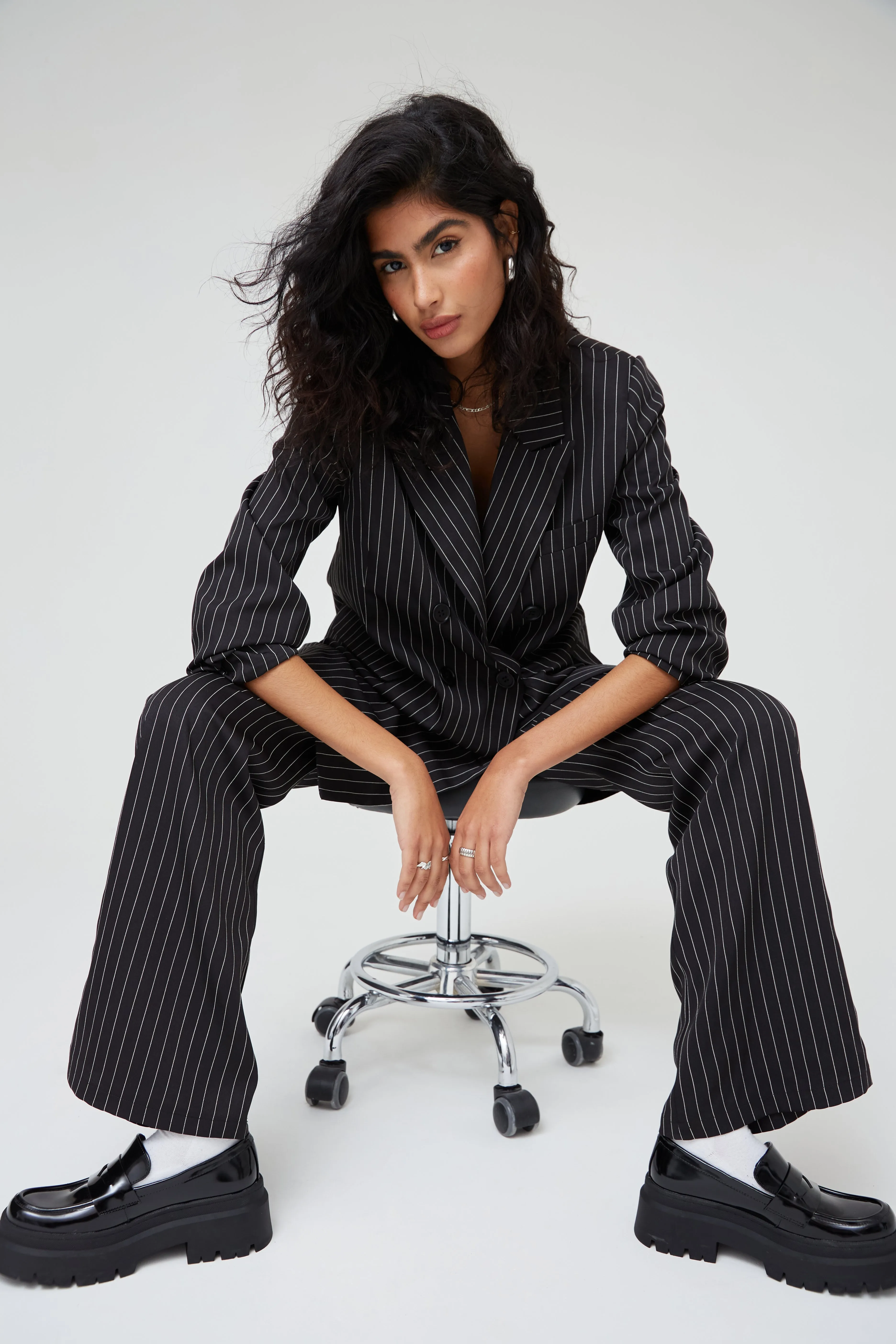 TAILORED PINSTRIPE OVERSIZED BLAZER