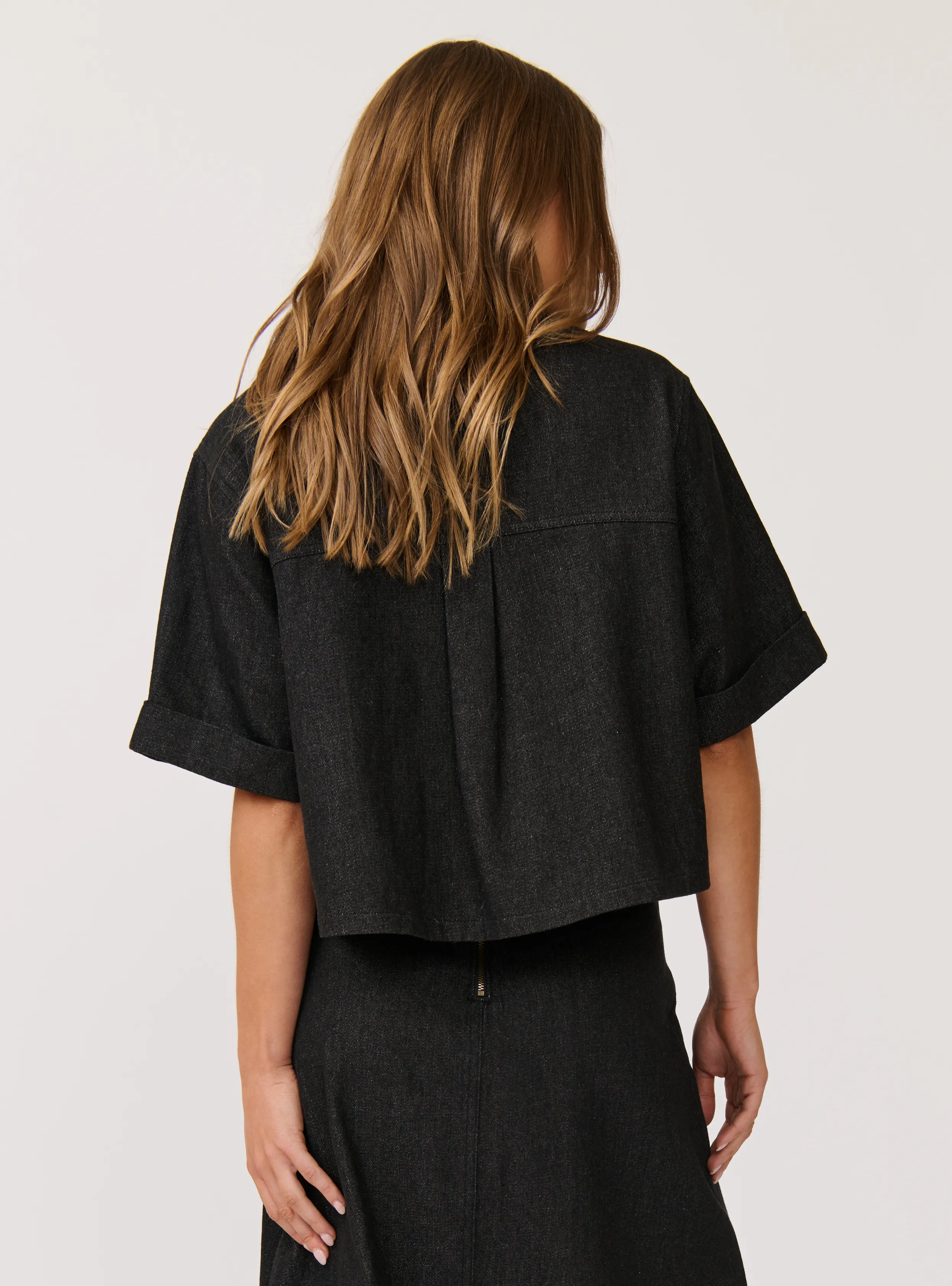 TESSA SHIRT - Black Denim