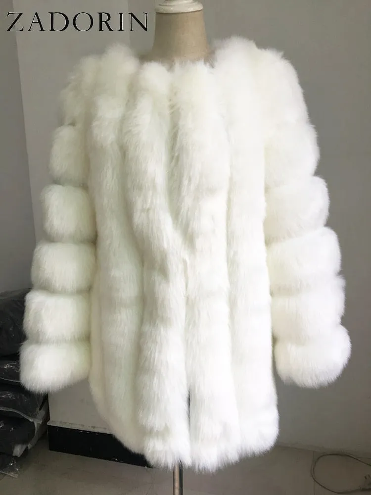 Trendy Faux Fur Mid Waist Coat