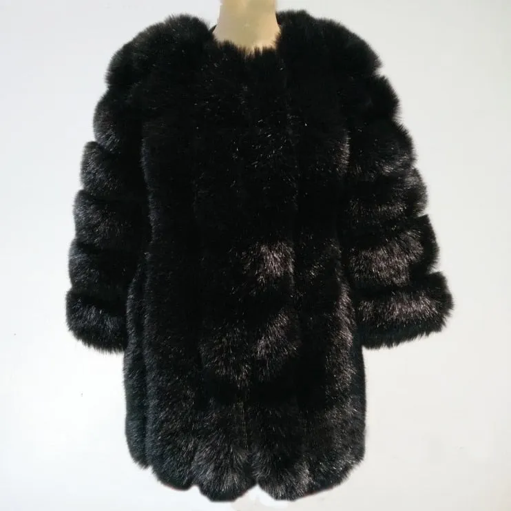 Trendy Faux Fur Mid Waist Coat