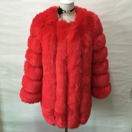 Trendy Faux Fur Mid Waist Coat