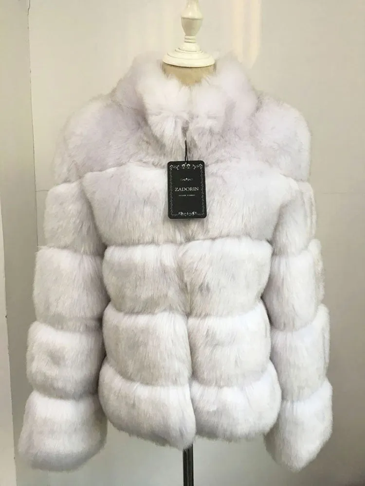 Trendy Faux Fur With Collar Winter Coat