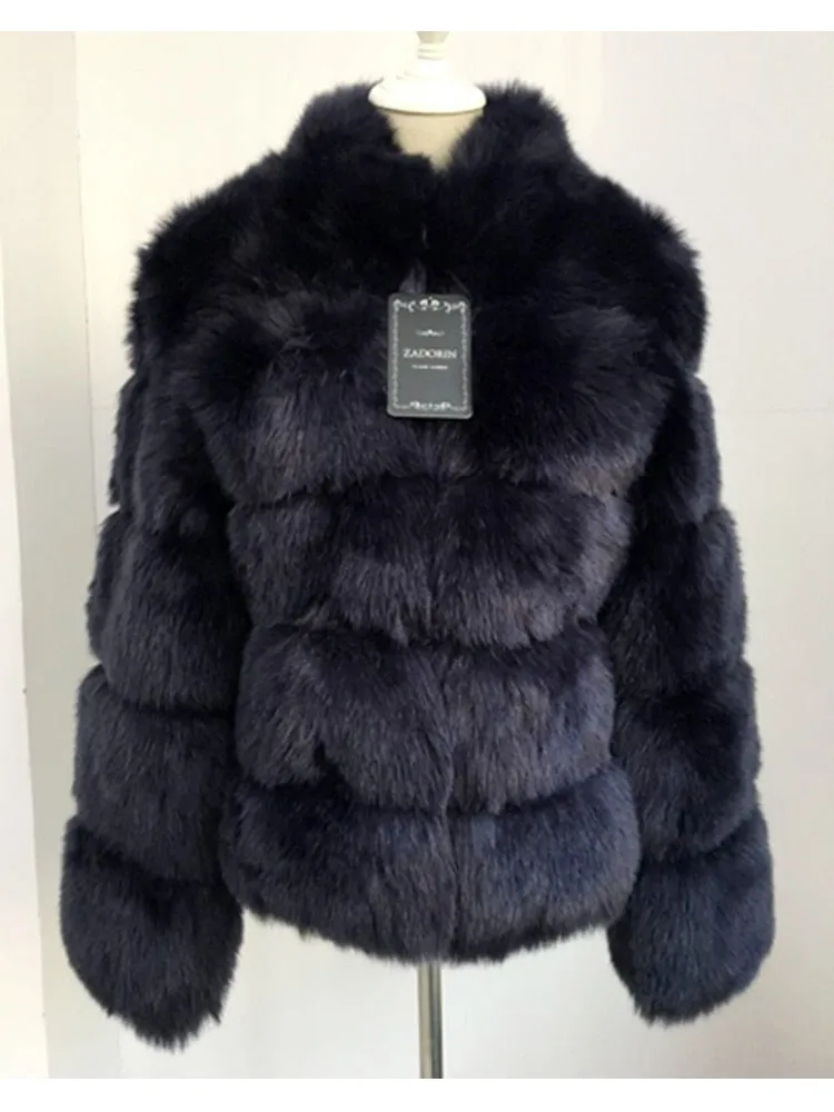 Trendy Faux Fur With Collar Winter Coat