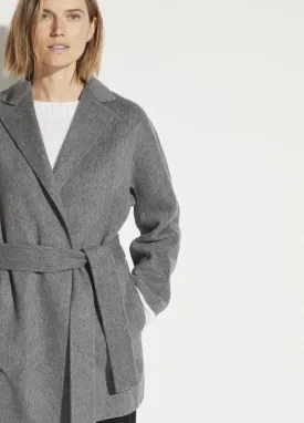 Vince - Belted Cardigan Coat in Medium Heather Grey