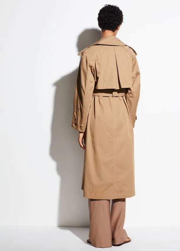 VINCE - Cotton Trench Coat in Khaki