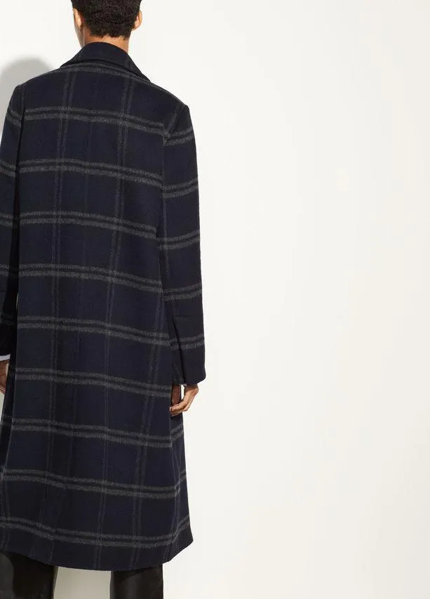 Vince - Shadow Plaid Coat Coastal Grey