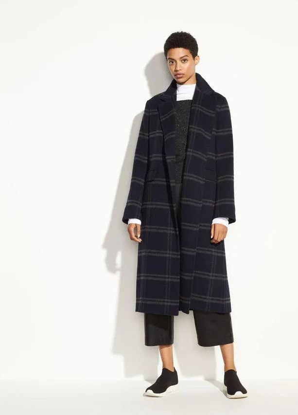 Vince - Shadow Plaid Coat Coastal Grey